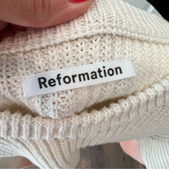 Reformation ombre Gradient Orange off White Sweater size small organic cotton - Picture 6 of 8